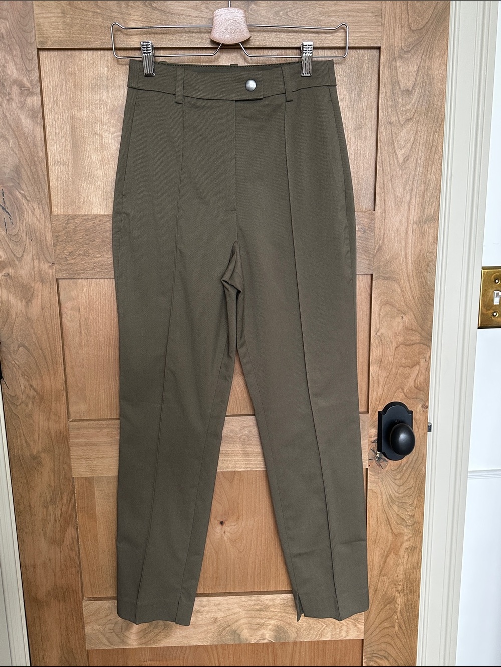H&M Olive Green Cropped Tailored Pants